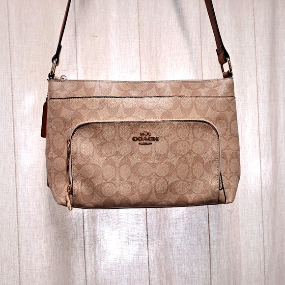 Coach Signature File Crossbody Shoulder Bag - Picture 1 of 7